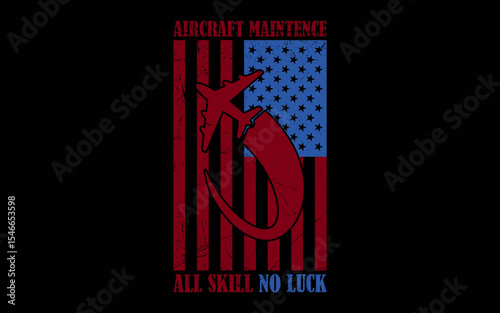 Patriotic Aircraft Mechanic Flag And Airplane t-shirt quotes svg design
