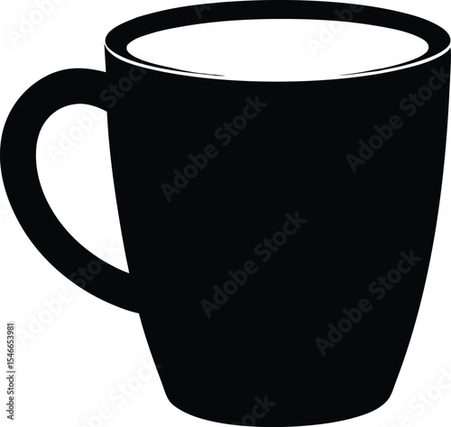 coffee mug outline silhouette vector illustration, coffee mug icon