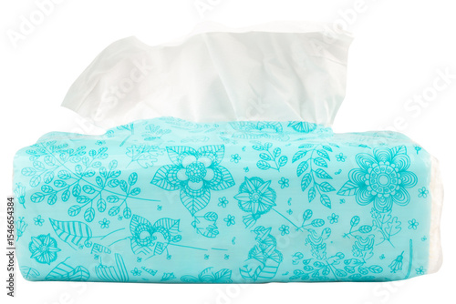 Plastic tissue paper women on white baby