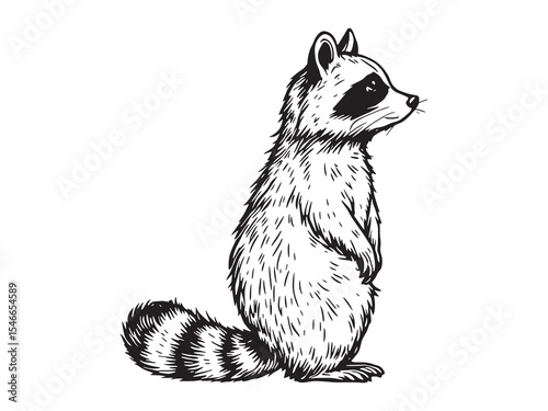 Minimal Raccoon Illustration Art