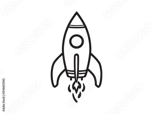 Rocket Line Art Illustration