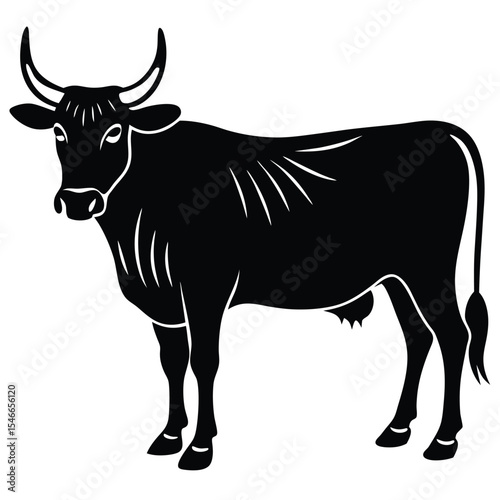 silhouette of a cow