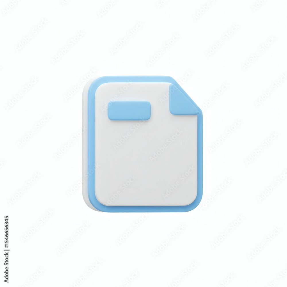A 3D rendered document icon features a clean white page with light blue accents representing a digital file or data storage. A 3D rendered document icon features a clean white page with light blue accents representing a digital file or data storage.
