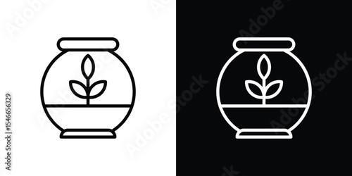 Terrarium icon in black. flat graphic vector icon