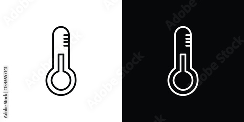 Thermometer icon in black. flat graphic vector icon