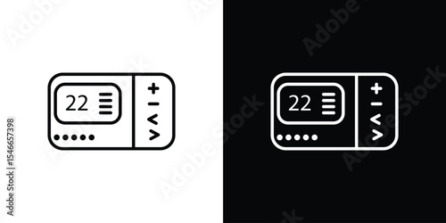 Thermostat icon in black. flat graphic vector icon