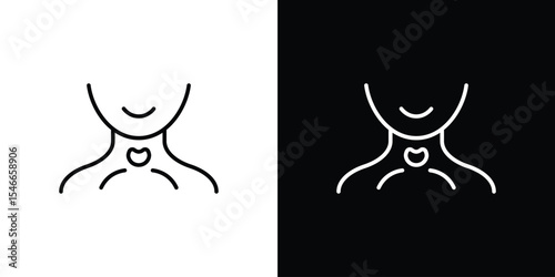 Thyroid icon in black. flat graphic vector icon