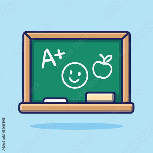 School board cartoon vector icon illustration chalkboard classroom icon concept isolated design