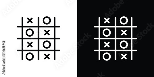 Tic tac toe icon in black. flat graphic vector icon