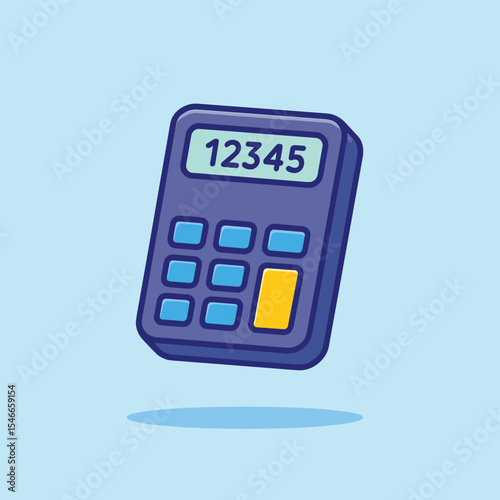 Calculator cartoon vector icon illustration math school icon concept isolated design