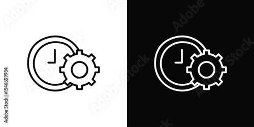 Time management icon in black. flat graphic vector icon