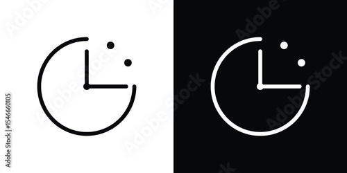 Time quarter past icon in black. flat graphic vector icon