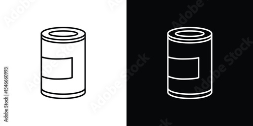 Tin can icon in black. flat graphic vector icon