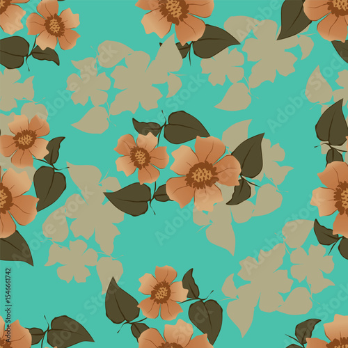 Cute feminine seamless watercolor pattern with little tiny wildflowers, hand drawn