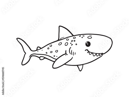 Minimal Shark Black Illustration