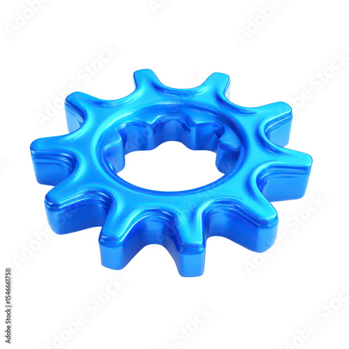 blue gear Shiny blue gear for industrial applications.