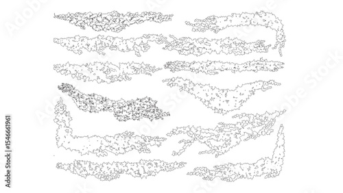 Curved Ivy Bush Borders Outline Vector vines
