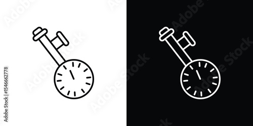 Tire pressure monitoring icon in black. flat graphic vector icon