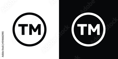 TM trademark icon in black. flat graphic vector icon