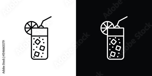 Tom Collins icon in black. flat graphic vector icon