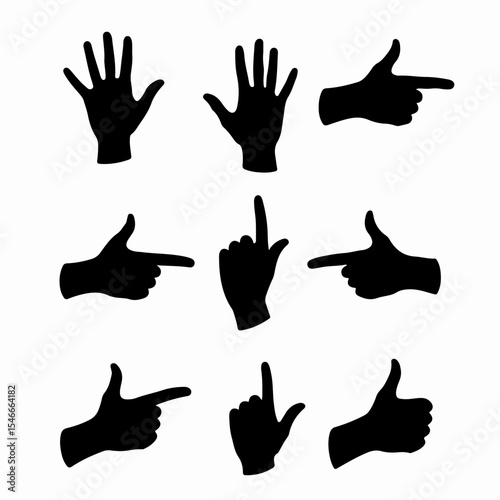 Hand gesture sign pointing direction symbol communication