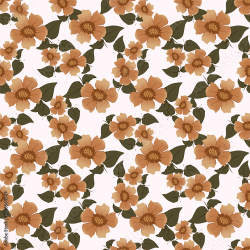 Cute feminine seamless watercolor pattern with little tiny wildflowers, hand drawn
