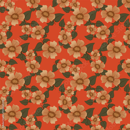 Cute feminine seamless watercolor pattern with little tiny wildflowers, hand drawn