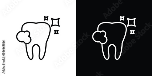 Tooth cleaning icon in black. flat graphic vector icon