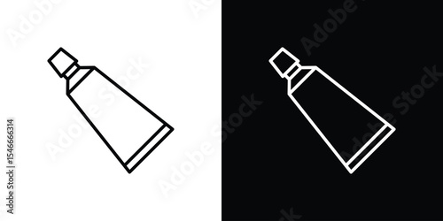 Toothpaste tube icon in black. flat graphic vector icon