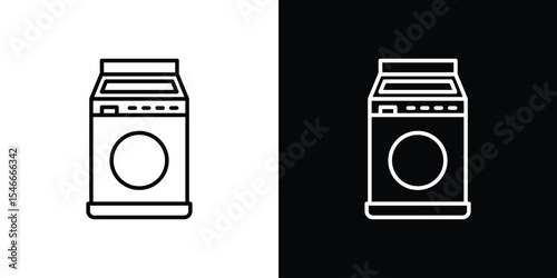 Top load washer icon in black. flat graphic vector icon
