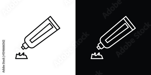 Toothpaste tube icon in black. flat graphic vector icon