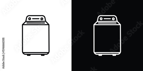 Top load washer icon in black. flat graphic vector icon