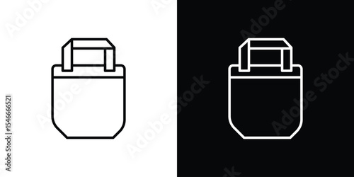 Tote bag icon in black. flat graphic vector icon