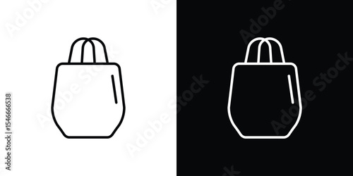 Tote bag icon in black. flat graphic vector icon