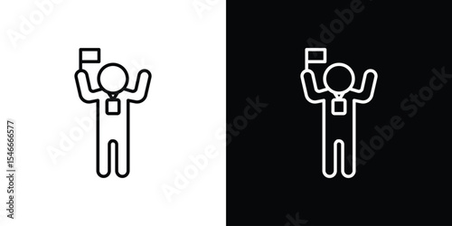 Tour guide icon in black. flat graphic vector icon