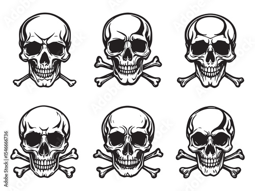 Skull and Crossbones Vector Symbols