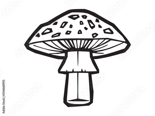 Spotted Mushroom Vector Illustration