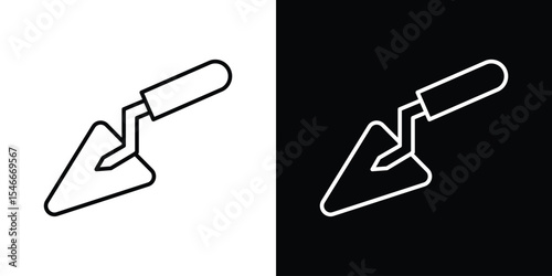 Trowel icon in black. flat graphic vector icon