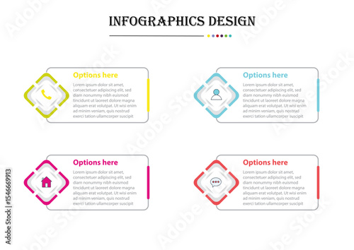 Timeline infographic design elements and number options. Business concept with 4 steps.