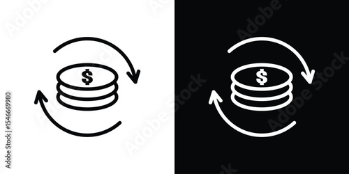 Turnover icon in black. flat graphic vector icon