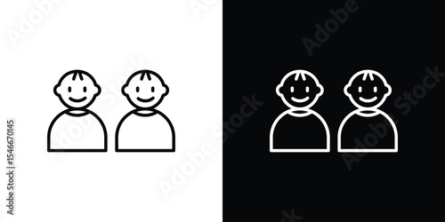 Twin icon in black. flat graphic vector icon