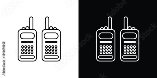 Two way radio icon in black. flat graphic vector icon