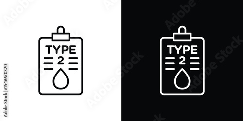 Type diabetes icon in black. flat graphic vector icon