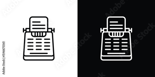 Typewriter icon in black. flat graphic vector icon