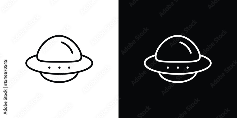 Fototapeta premium UFO icon in black. flat graphic vector icon