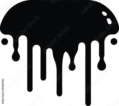 Black dripping paint silhouette vector, Dripping paint silhouette vector illustration