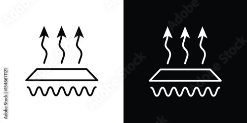 Underfloor heating icon in black. flat graphic vector icon