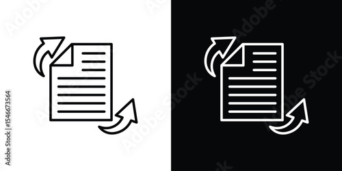 Update document icon in black. flat graphic vector icon