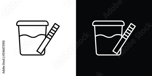 Urine test icon in black. flat graphic vector icon