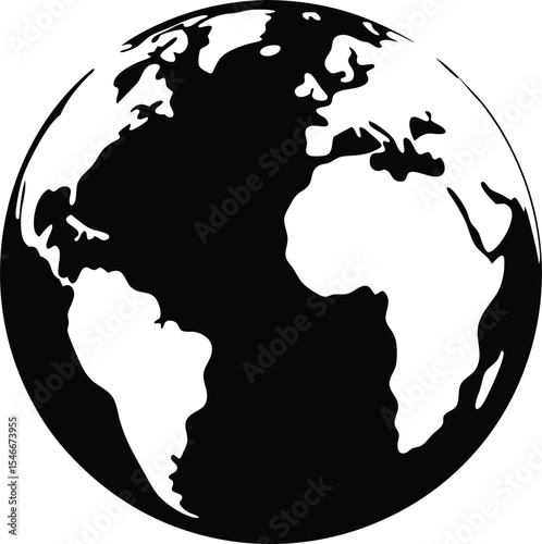 Earth globe silhouette, Planet icon set. Global map. Map symbol. international earth globe icon, World globe icon design